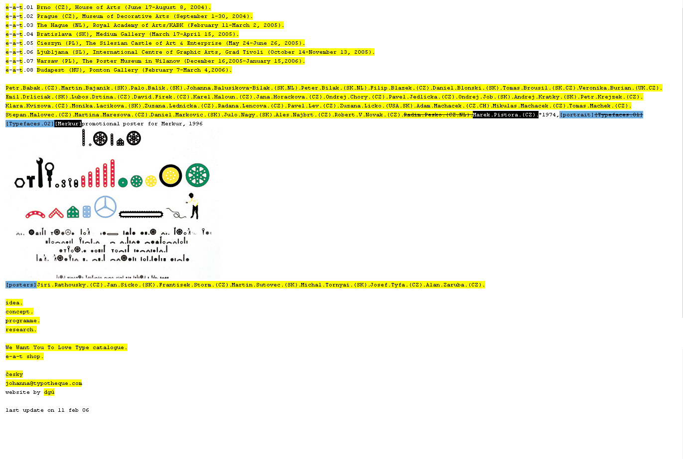 Experiment and typography website